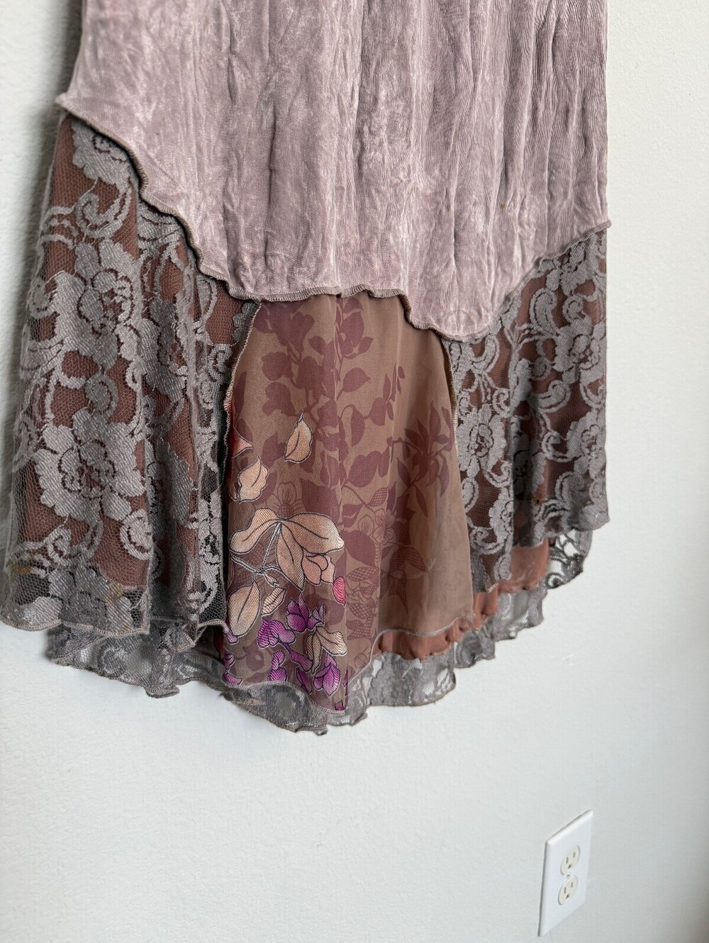 Macetate Vintage WhimsyGoth Lace Long Skirt Made in USA - Picture 4 of 6